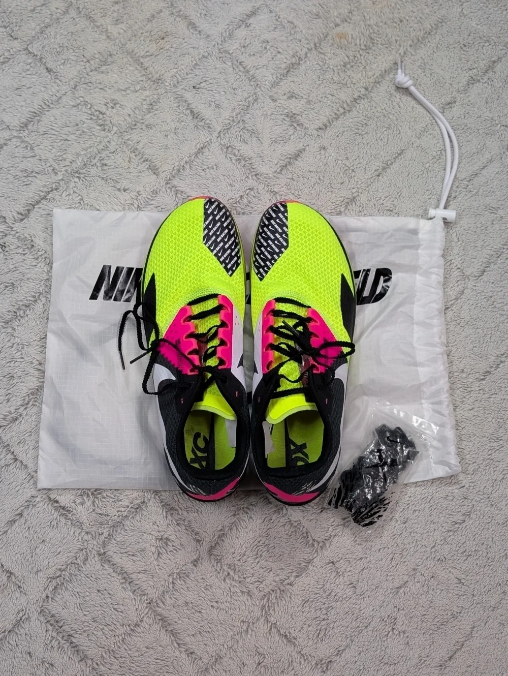 Nike Zoom Rival XC 6 Volt Black Pink Cross Country Spikes Mens 13 DX7999-700 NEW